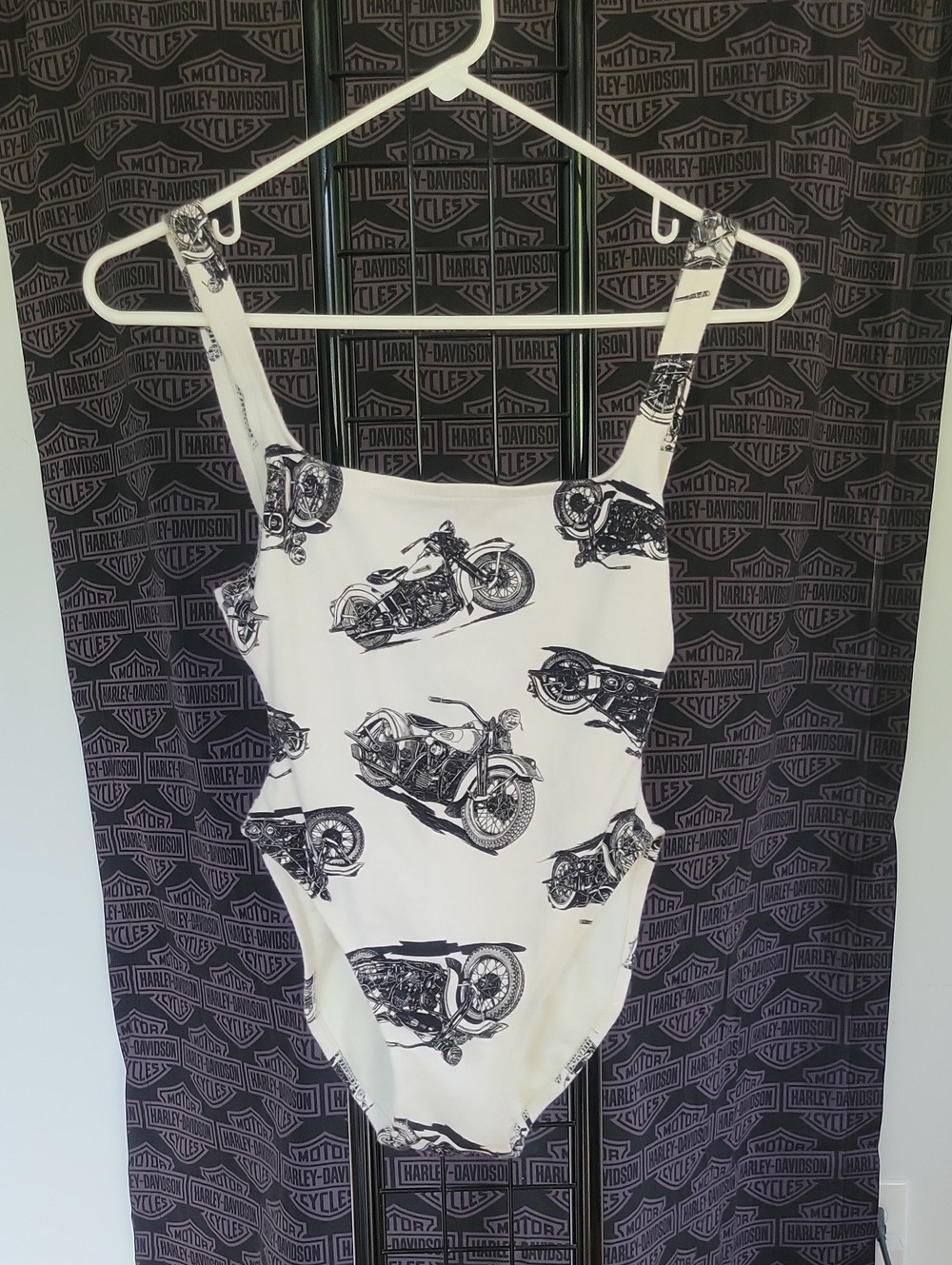 Harley-Davidson Bathing Suit Small Black & White Vintage